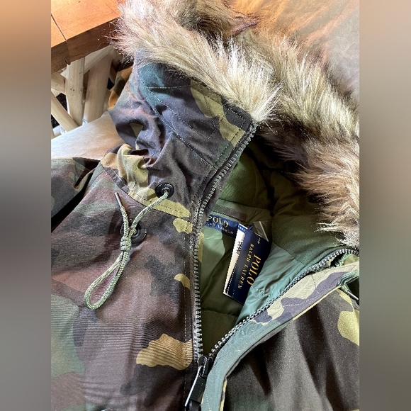 NWT $498 POLO RL RALPH LAUREN Camo Down Filled Bomber Jacket Coat Men’s Medium - Picture 10 of 14